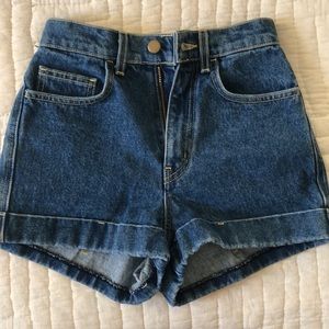 American Apparel high waisted jean shorts